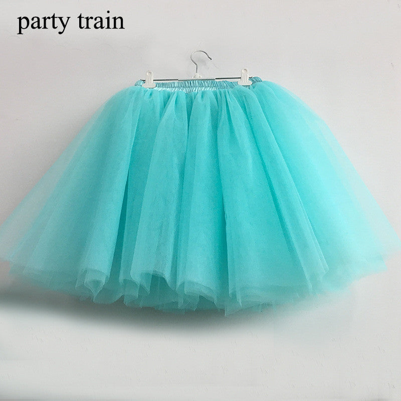 Fashion Multi-layer Pure Color A-line Tulle Skirt