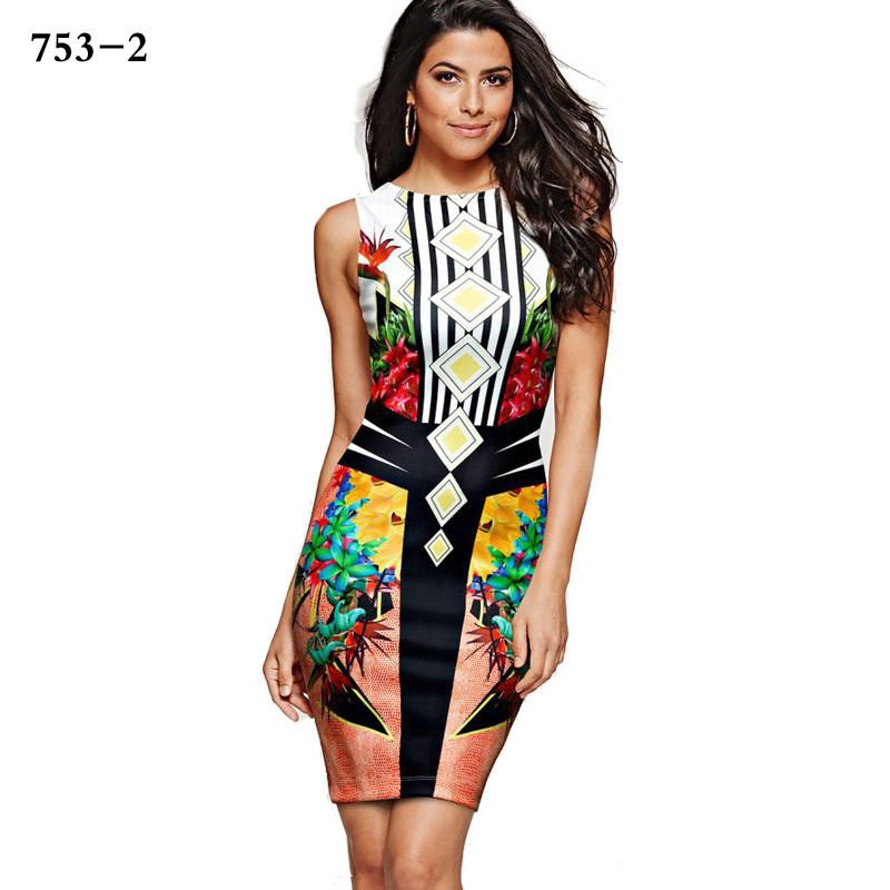 3D Floral Print Scoop Short Bodycon Dress