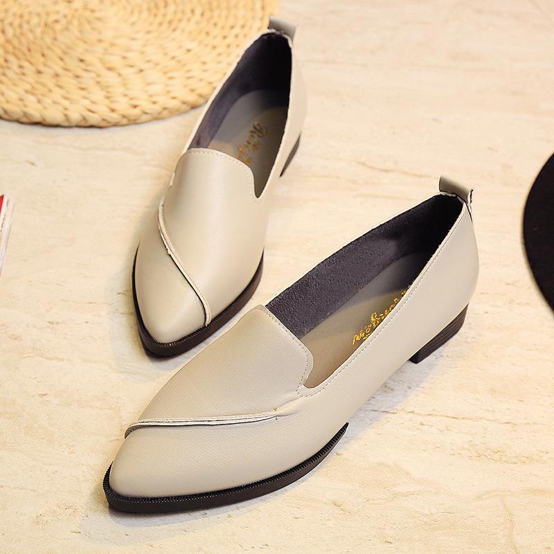 Color Block Pointed Toe Low Cut Flat Women Ankle Boots