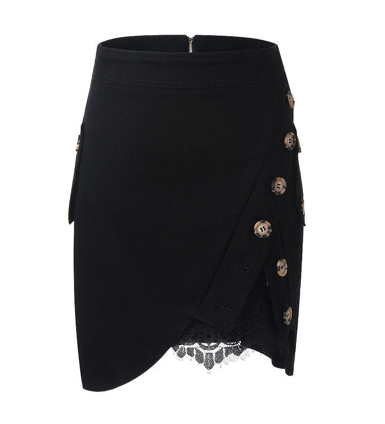 Pure Cotton Denim Lace Sexy Mini Skirt