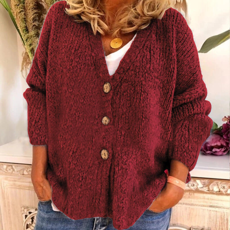 Soild Knitted Sweater Cardigan