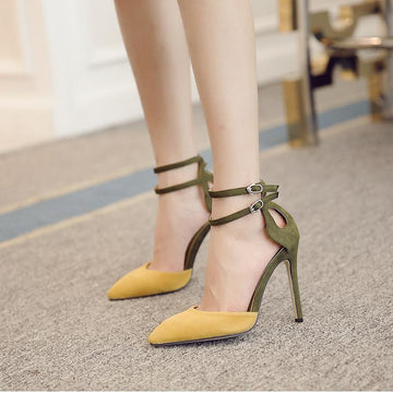 Pointed Toe Ankle Wraps High Stiletto Heels Sandals
