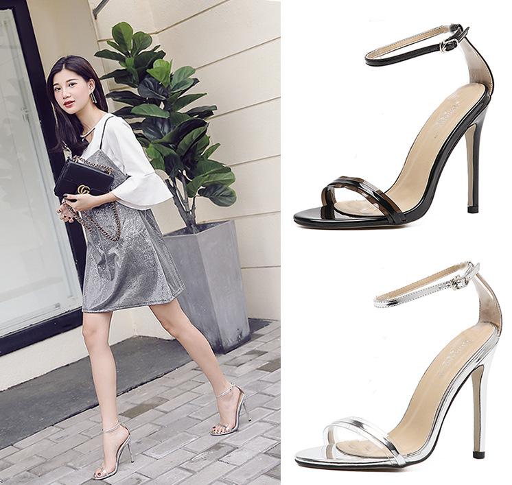Simple Ankle Straps High Heels Party Sandals