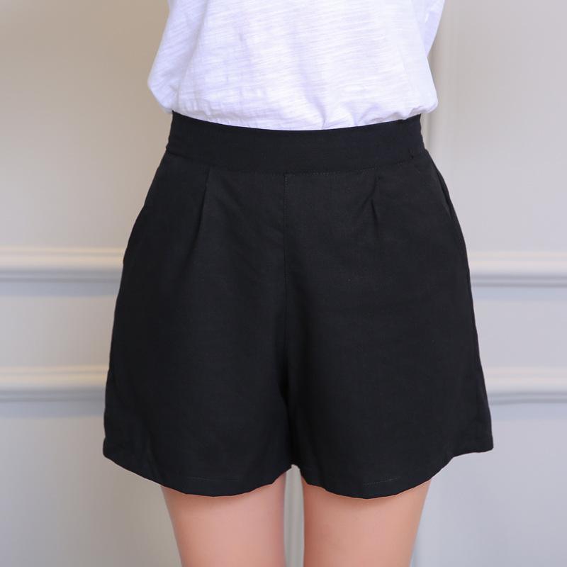 Pure Color High Waist Casual Loose Shorts