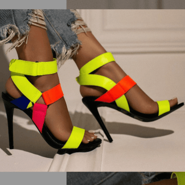 Summer Multicolor High Heel Open Toe Sandals