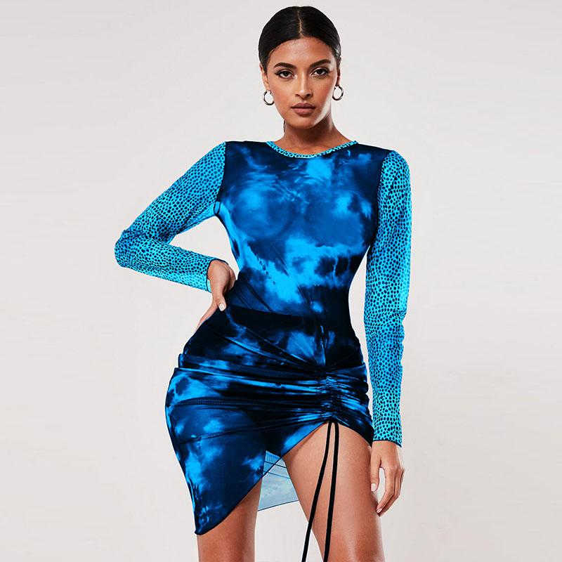 Fashion Print Asymmetric Short Dress