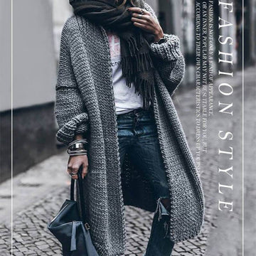 Loose Batwing Knit Pure Color Cardigan