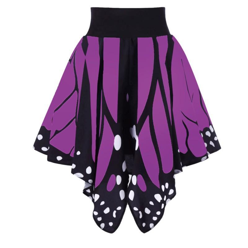 Butterfly Print Loose Irregular Short Skirt