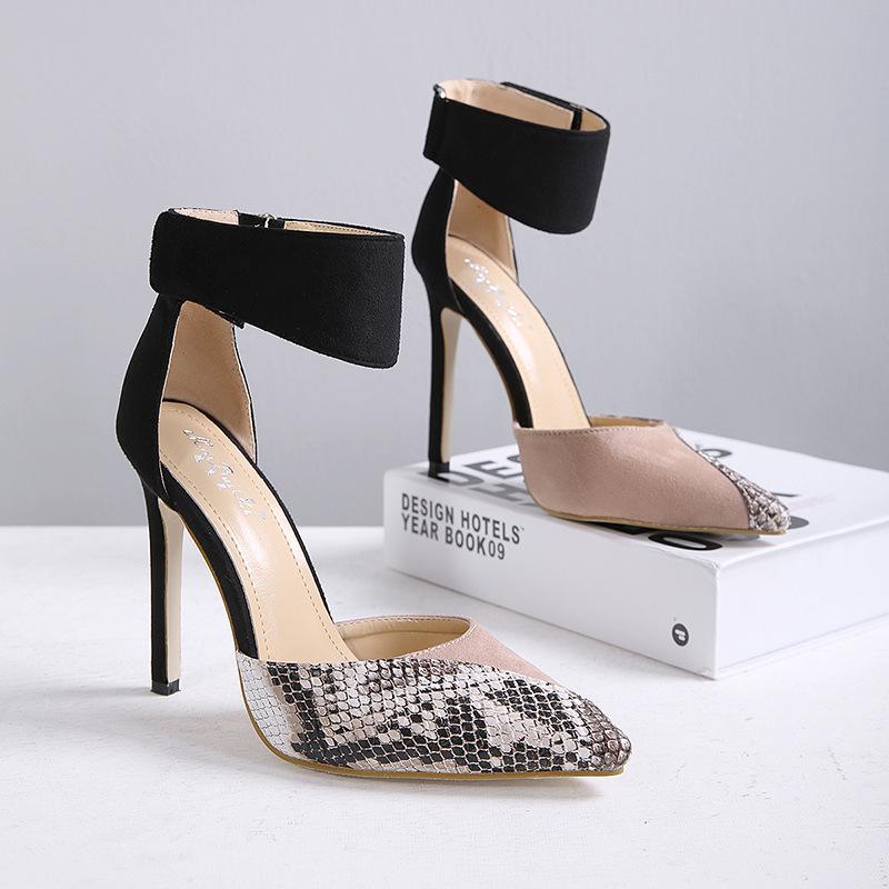 Stiletto Heel PU Pointed Toe Band Ankle Strap High Heels