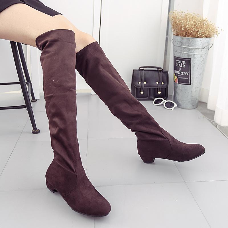 Solid Color Chunky Heels Over-knee Long Boots