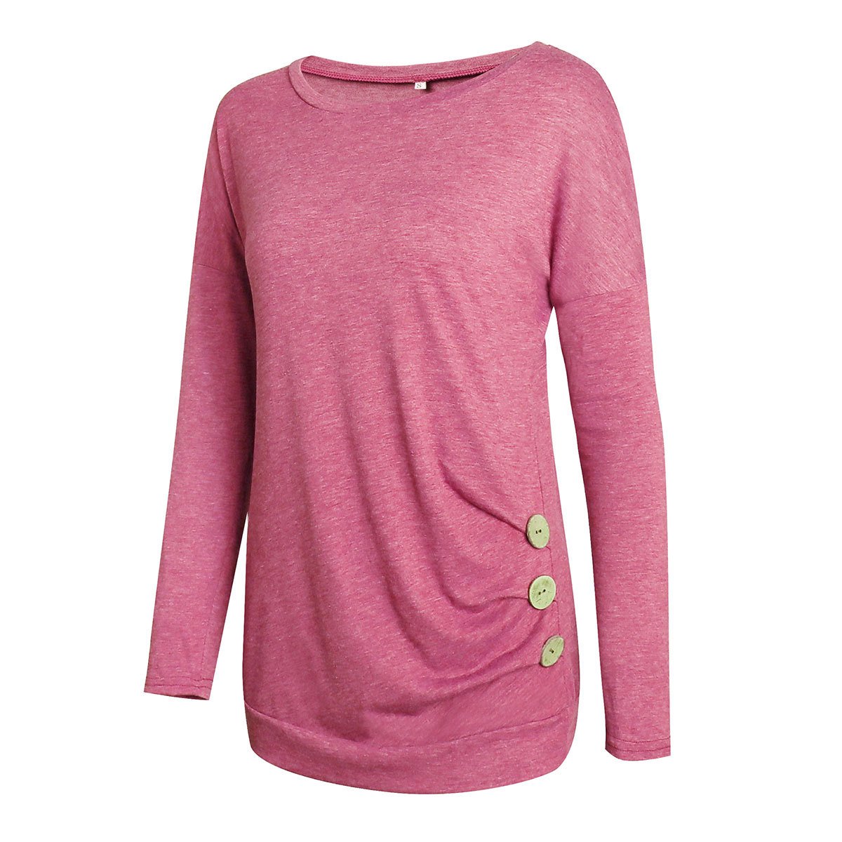 Candy Color Buttons Decorate Long T-shirt