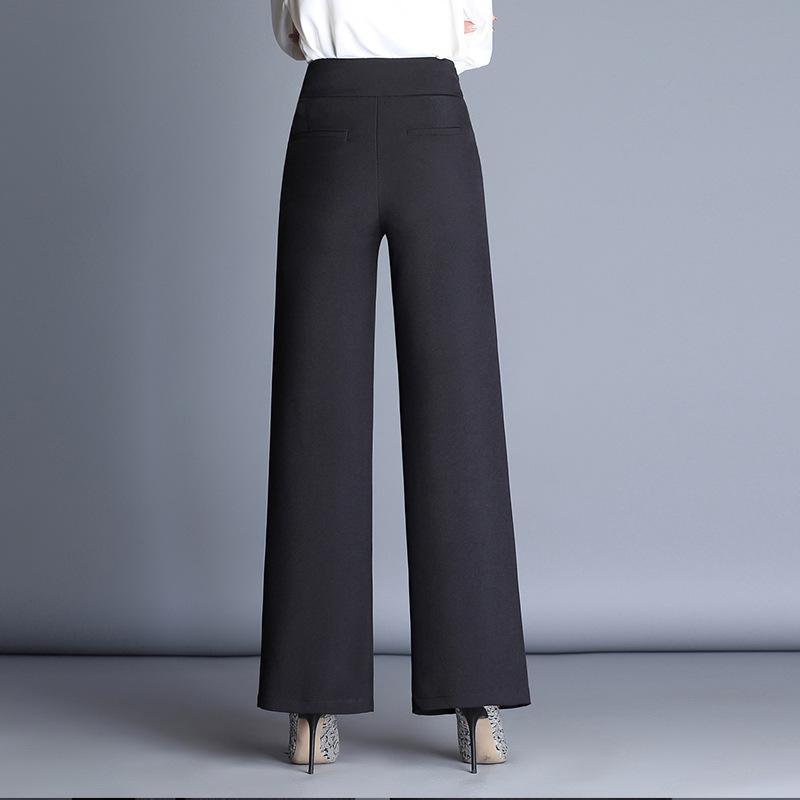 Solid Color High Waist Wide Leg Long Casual Pants