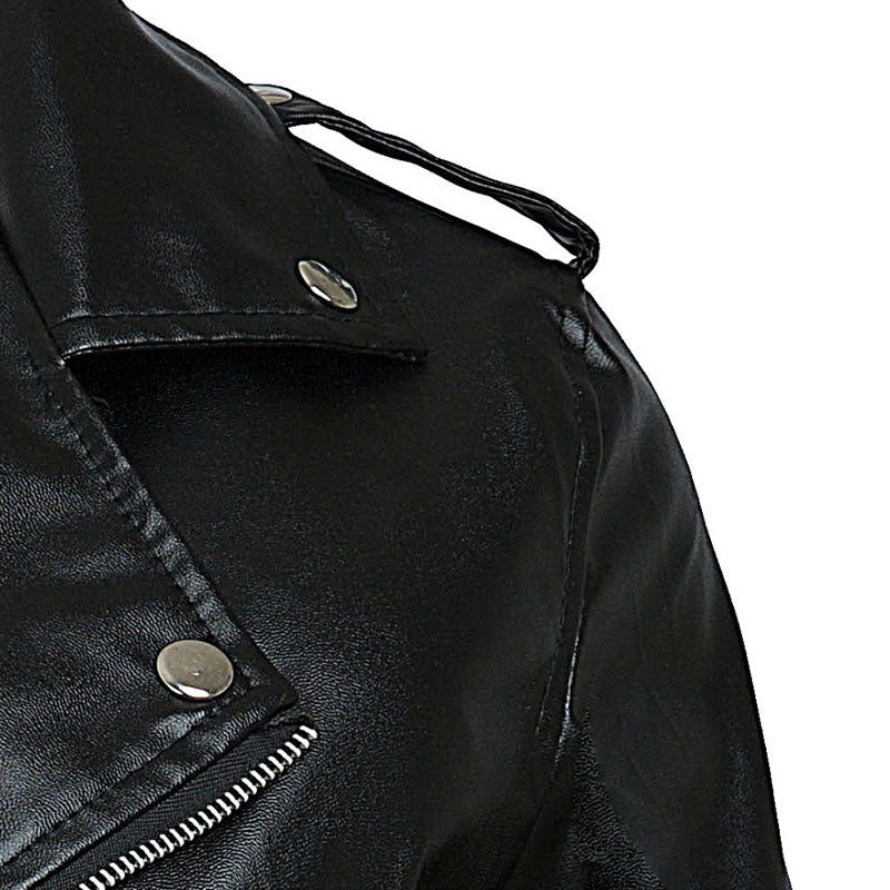 Fitted PU Zipper Moto Jacket