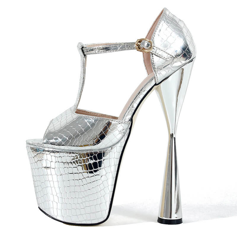 Party Peep Toe PU Platform Buckle High Heels