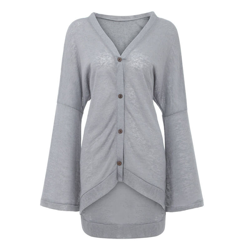 Bell Sleeve High Low Cardigan Sweater