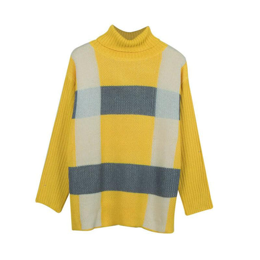 Turtleneck Colorblock Petite Long Sleeve Sweater