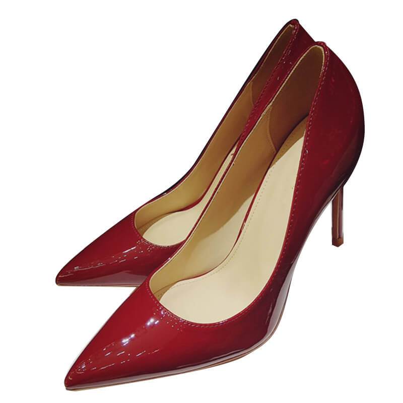 Simple Patent Leather Plain Pointed Toe Stiletto Heel Pumps