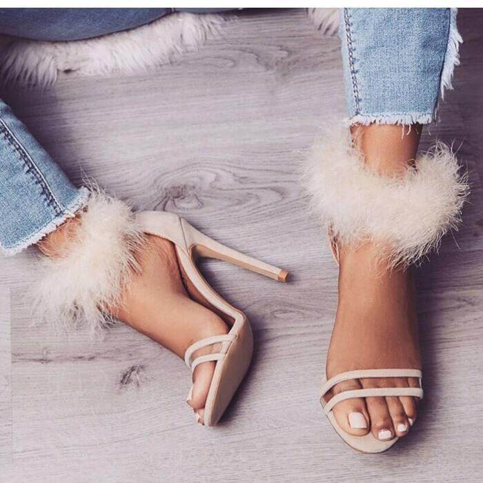 High Heel Pointed Toe Open Toe Sandals