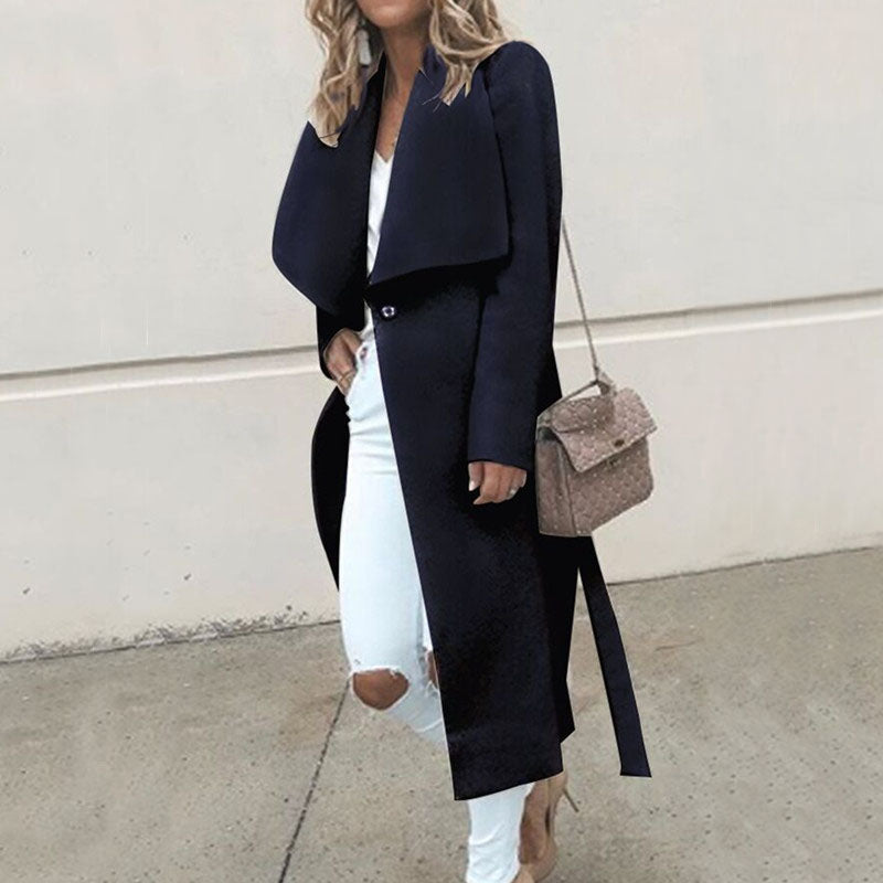 One Button Longline Wool Coat