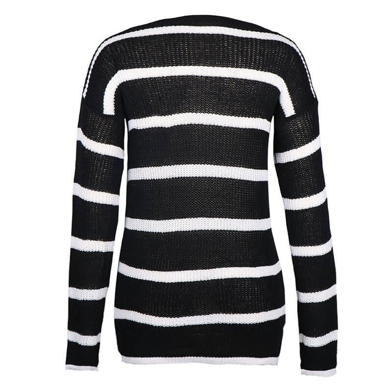 Striped Colorblock Pullover Sweater