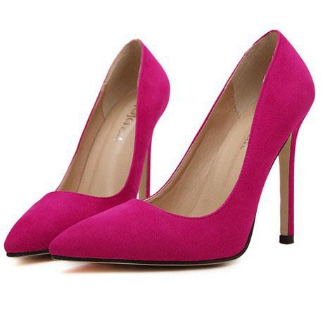 Suede Pointed Toe Low Cut Stiletto High Heels