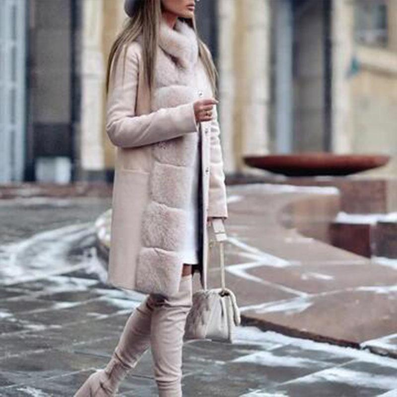 Fashion Faux Fur Collar Wool Coat