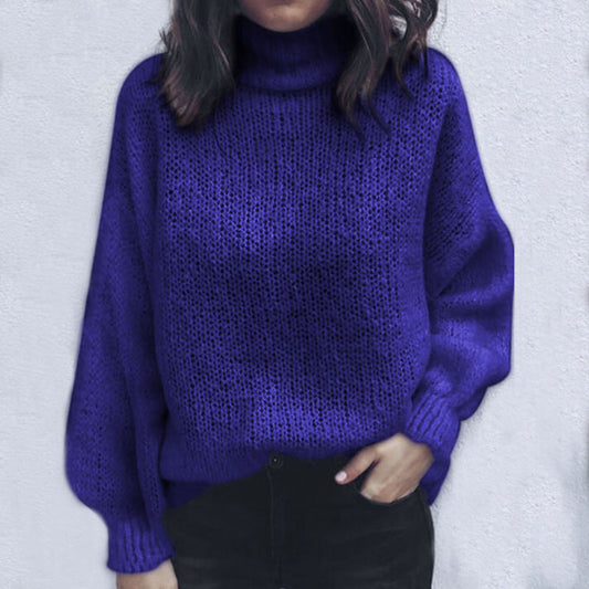 Turtleneck Solid Knit Sweater