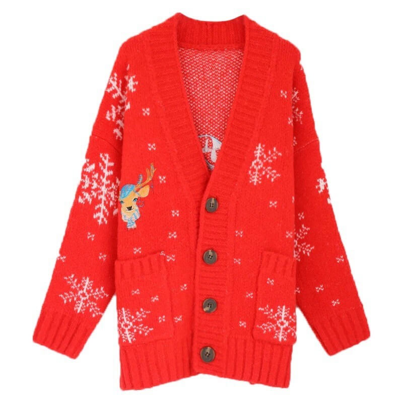 Christmas Reindeer Chunky Cardigan Sweater?