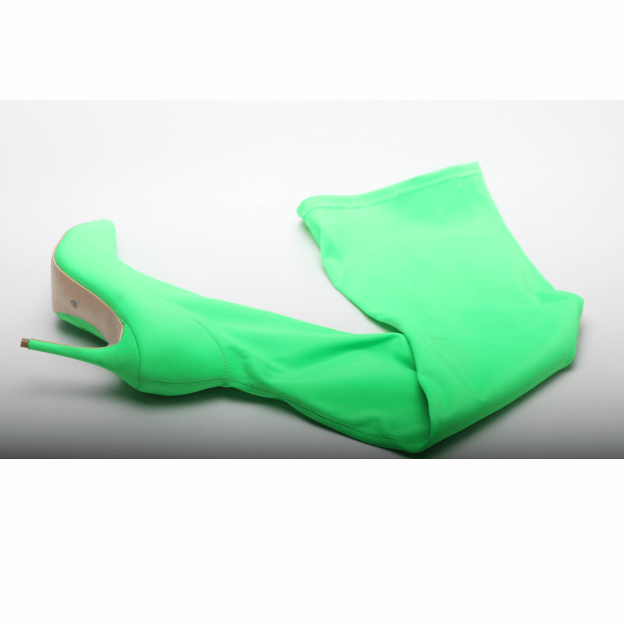High Heel Bright Color Thigh High Stretch Boots