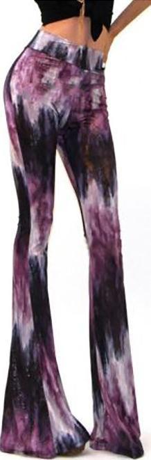 Flower Print Long Wide Leg Skinny Pants - Meet Yours Fashion - 1