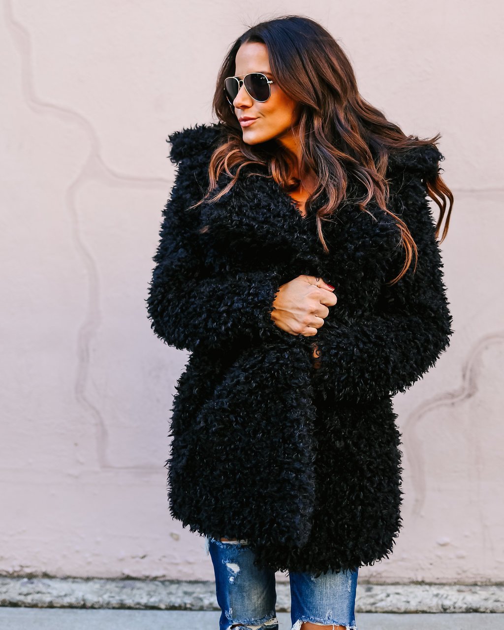 Lapel Faux Fur Women Loose Oversized Solid Color Teddy Coat