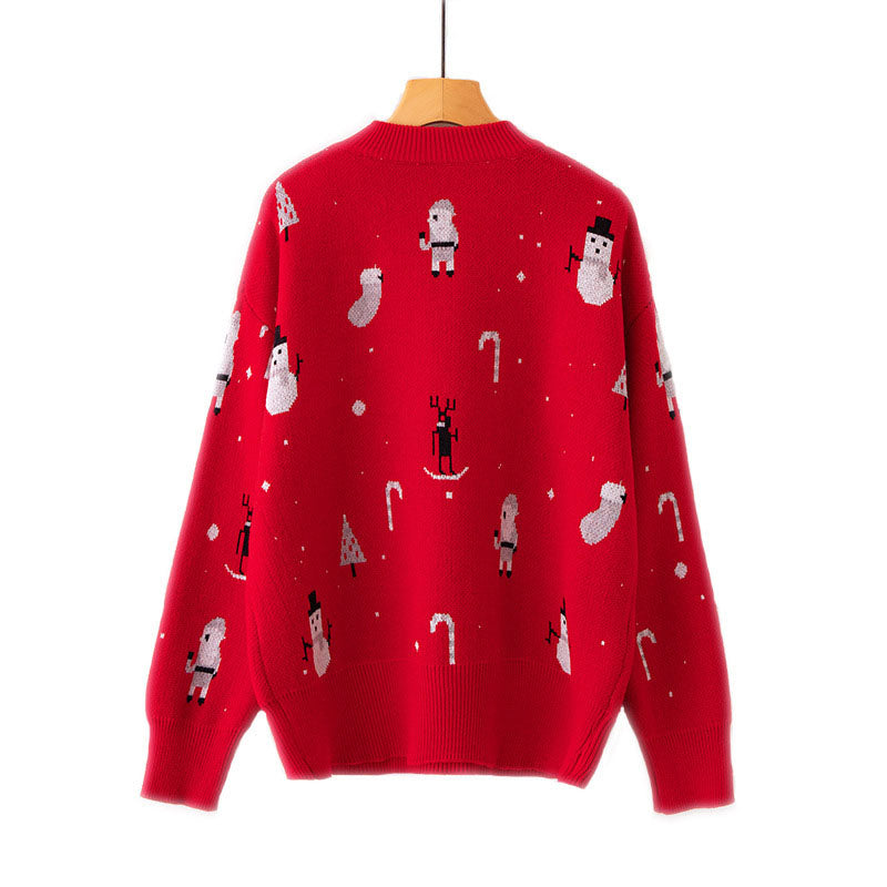 Crewneck Knit Christmas Pullover Sweater