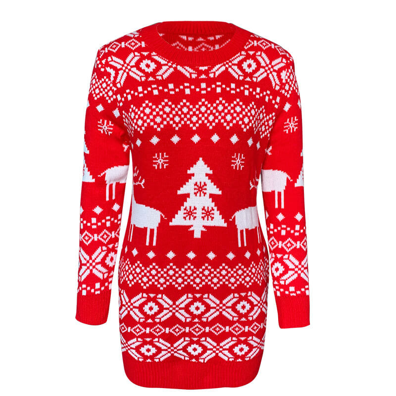 Christmas Reindeer Sweater Dress