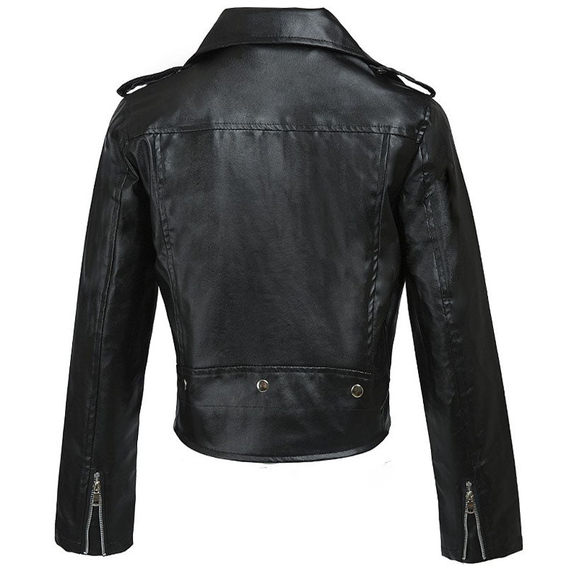 Fitted PU Zipper Moto Jacket