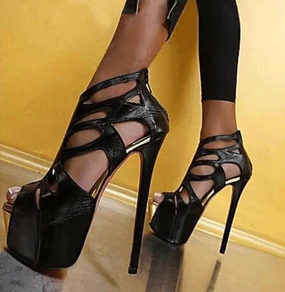 New Style Hollow Out Peep Toe Platform Super High Heel Sandals – May ...