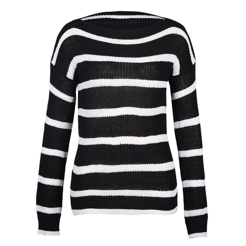 Striped Colorblock Pullover Sweater