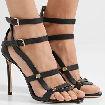 Wedge Heel Black Summer Sandals