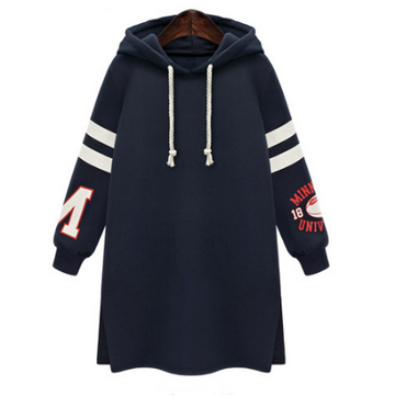 Long Slim Pullover Hooded Print Hoodie - May Your Fashion - 2