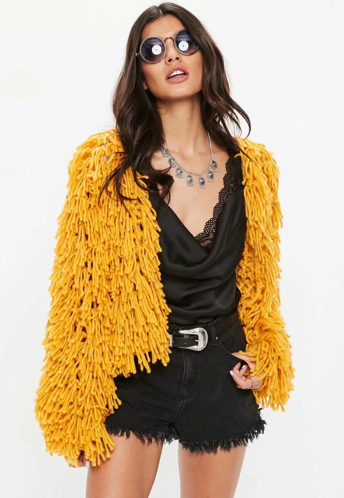 Candy Color Tassles Women Loose Chunky Cardigan
