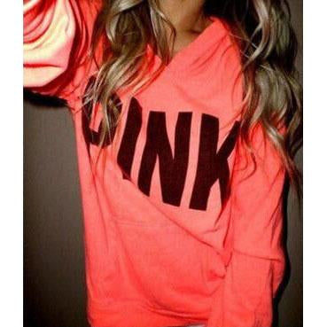 Letter Print Candy Color Loose Hoodie – May Your Fashion