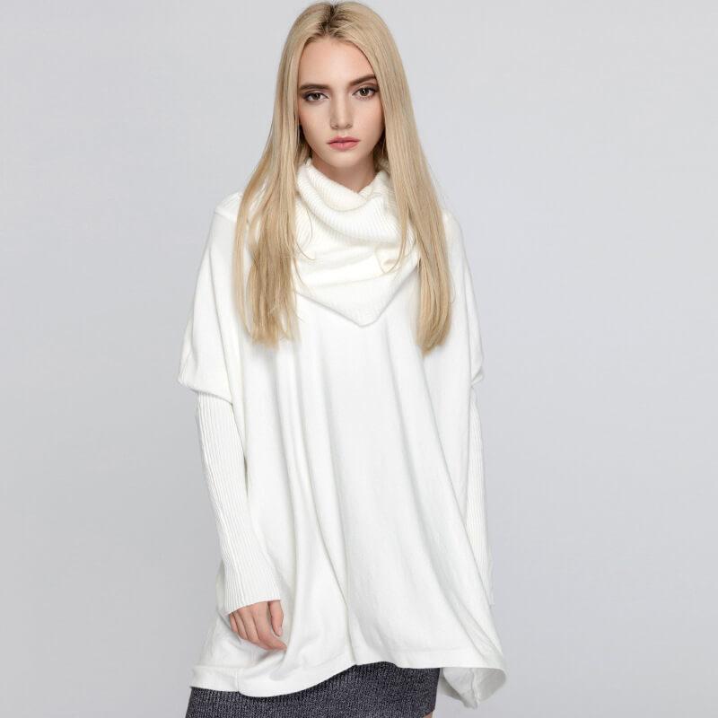 Loose Turtleneck Batwing Sweater