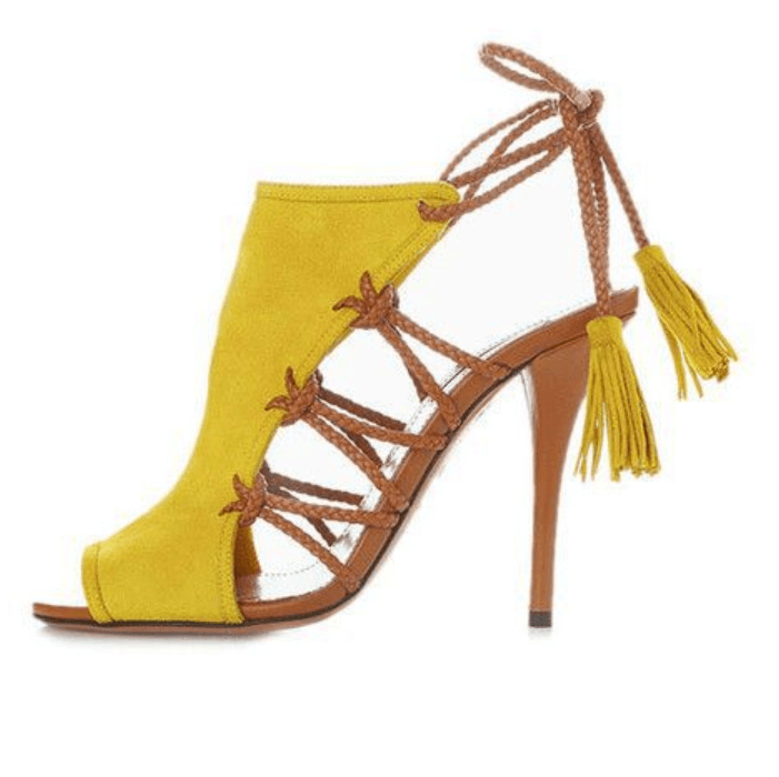 Suede Peep Toe Strappy Ankle Sandals