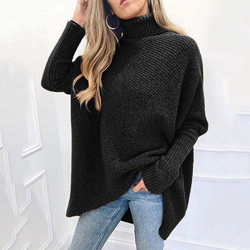 Oversize Turtleneck Pure Color Long Sweater