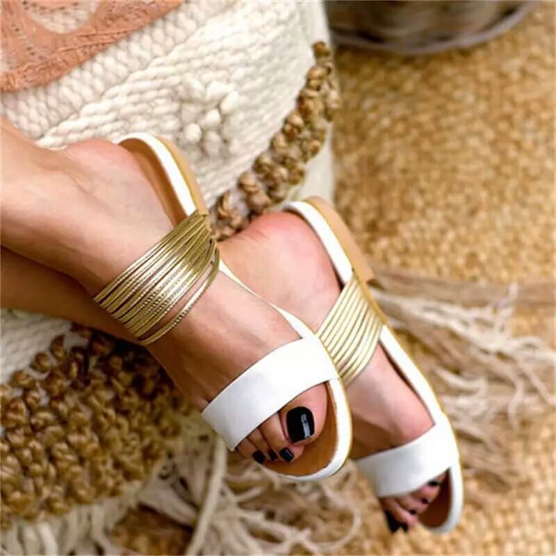 Summer Suede Low Heeled Open Toe Sandals