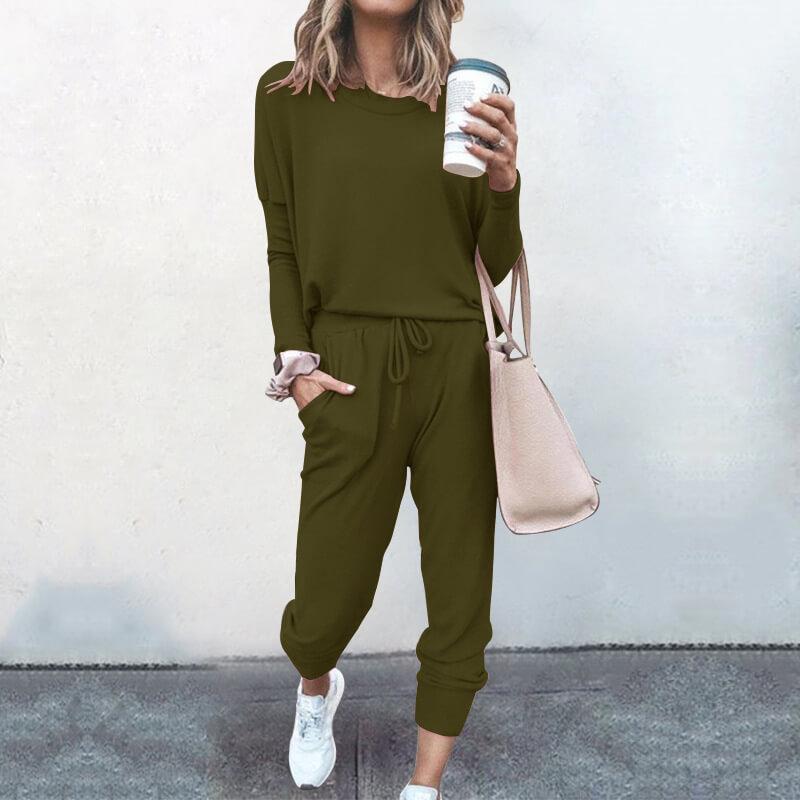 Long Sleeves Blouse Long Loose Pants Set