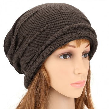 ANGVNS Fashion Unisex Elastics Warm Crochet Knit Beanie Hat Ski Hat Oversized Cap