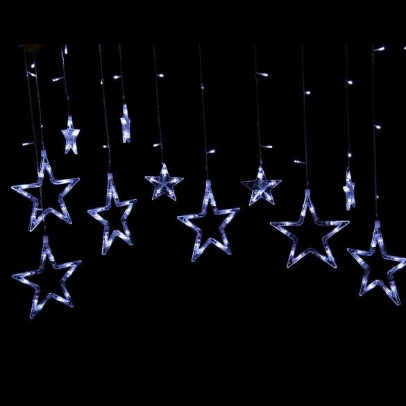 Homdox Waterproof Home Outdoor Christmas Holiday LED Hanging Star Curtain String Lights