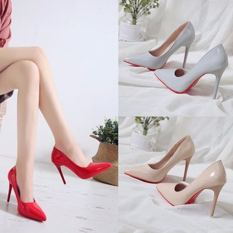 Elegant Patent Leather Pointed Toe Pumps