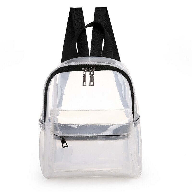Fashion Women Men Unique Clear Transparent PVC See Through Mini Backpack Cute Fashion Casual Small School Book Shoulder Bag