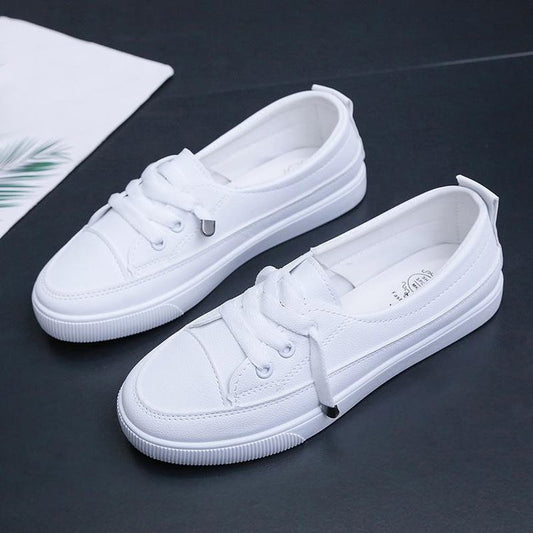 Leather Lace Up Platform Flat Loafers Sneakers